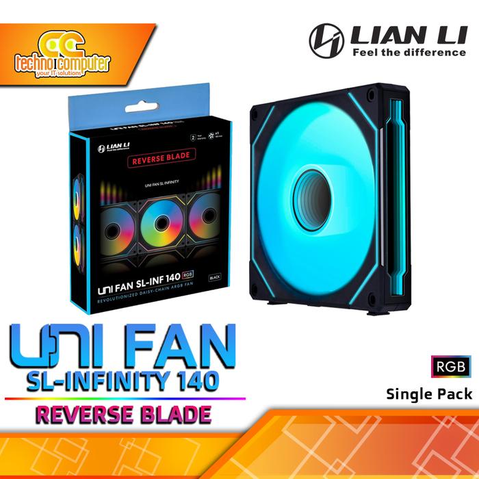 Gambar FAN CASING LIAN LI UNI FAN SL-Infinity 140 REVERSE BLADE - 140mm Single Pack ARGB Fan - Hitam dari Techno Computer Bali Kota Denpasar Tokopedia
