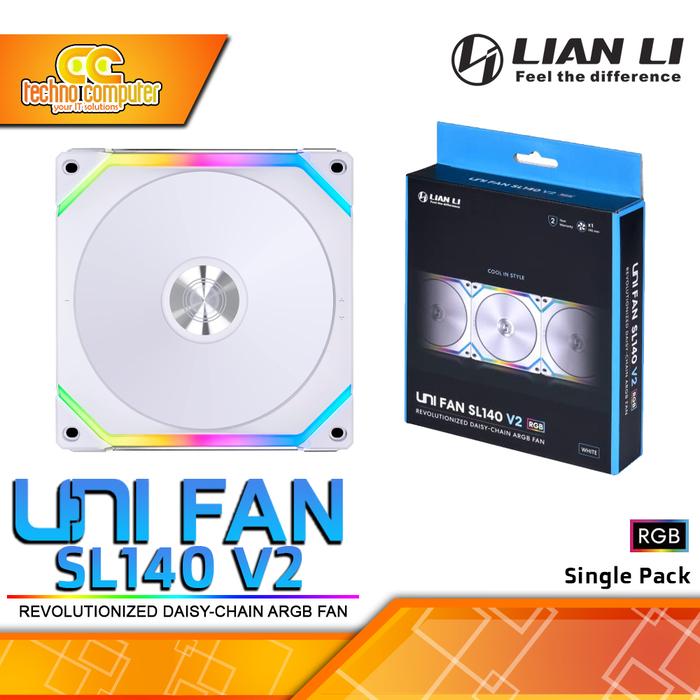 Gambar FAN CASING LIAN LI UNI FAN SL140 V2 - 140mm Single Pack ARGB Fan - Putih dari Techno Computer Bali undefined Tokopedia