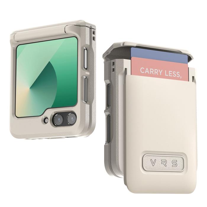 Gambar Case Samsung Galaxy Z Flip 6 VRS Design D Wallet Orb Pebble Kickstand Casing - Cream Pebble dari GET-WID undefined Tokopedia