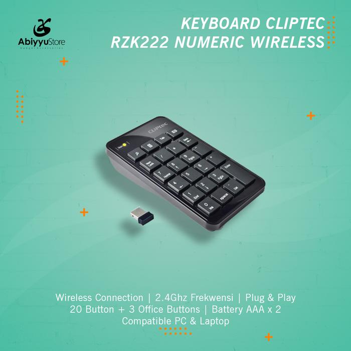 Gambar Keyboard Wireless Numeric Cliptec Air Rapid 2.4Ghz / Keypad Numeric - RZK222 dari My Abiyyu Store undefined Tokopedia