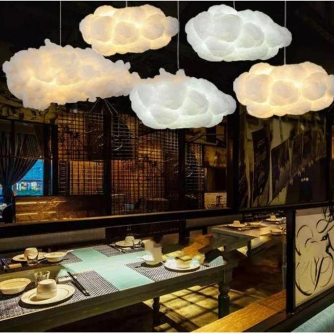 Gambar lampu dekorasi awan menyala - Putih, Diameter -+25cm dari Terang Cahya undefined Tokopedia