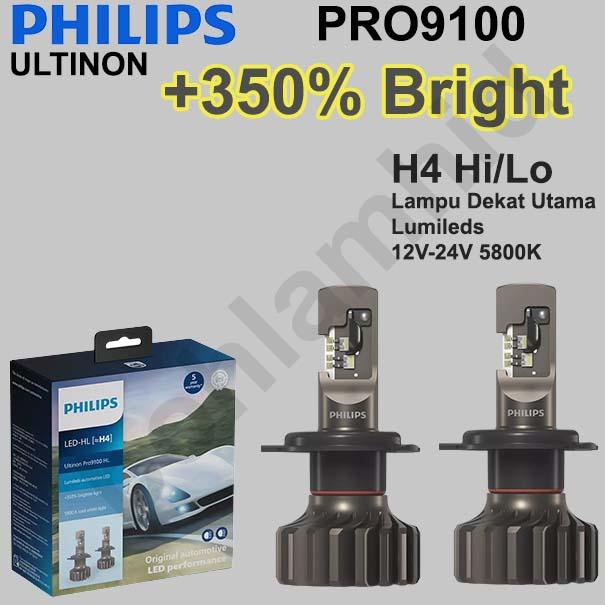 Gambar Lampu LED Philips Ultinon PRO9100 H4 H11 H16 HB3 H7 H1 H3 HB4 pro 9100 - PRO9100 H4 dari bohlamhid undefined Tokopedia