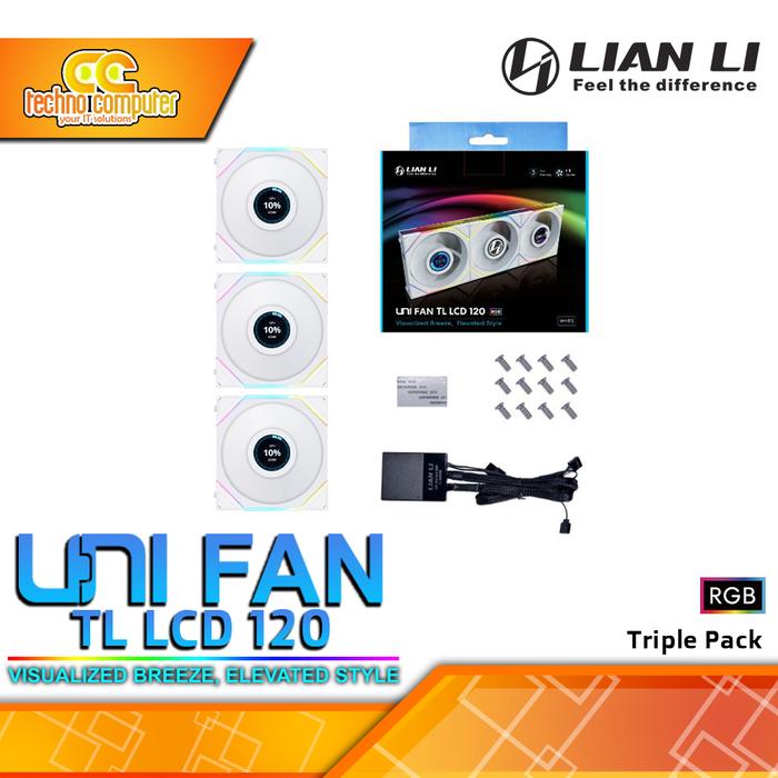 Gambar FAN CASING LIAN LI UNI FAN TL LCD 120 - 120mm Triple Pack ARGB Fan with Controller - Putih dari Techno Computer Bali undefined Tokopedia