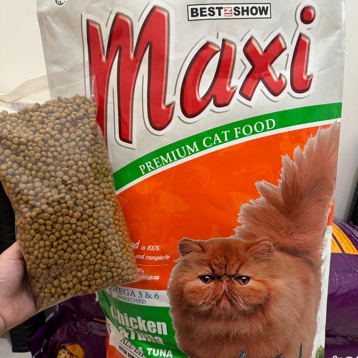 Jual MAXI Makanan Kucing Repack 500gr Dry Cat Food Murah Bandung