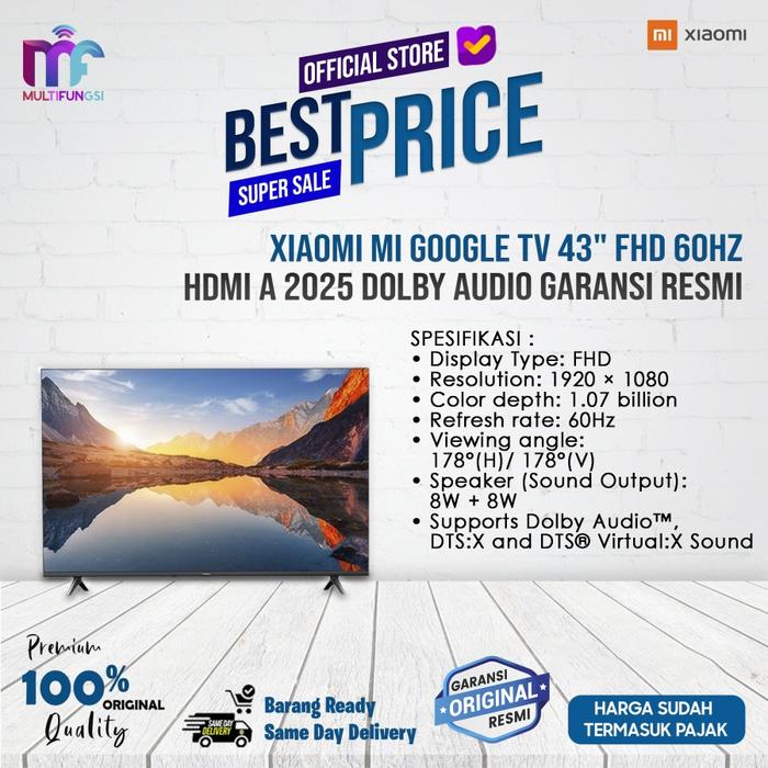 Gambar Xiaomi Mi Google TV A Pro Series 32" / 43" / 55"/ 65" Garansi Resmi - MI A 43" FHD 25, TANPA KAYU dari Multifungsi Online undefined Tokopedia