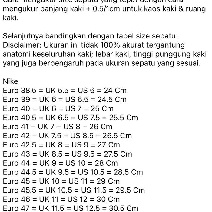 Us8 To Eu Shoe Size Ukuran Sepatu Uk6 To Euro Eur 23 Shoe Size In Us