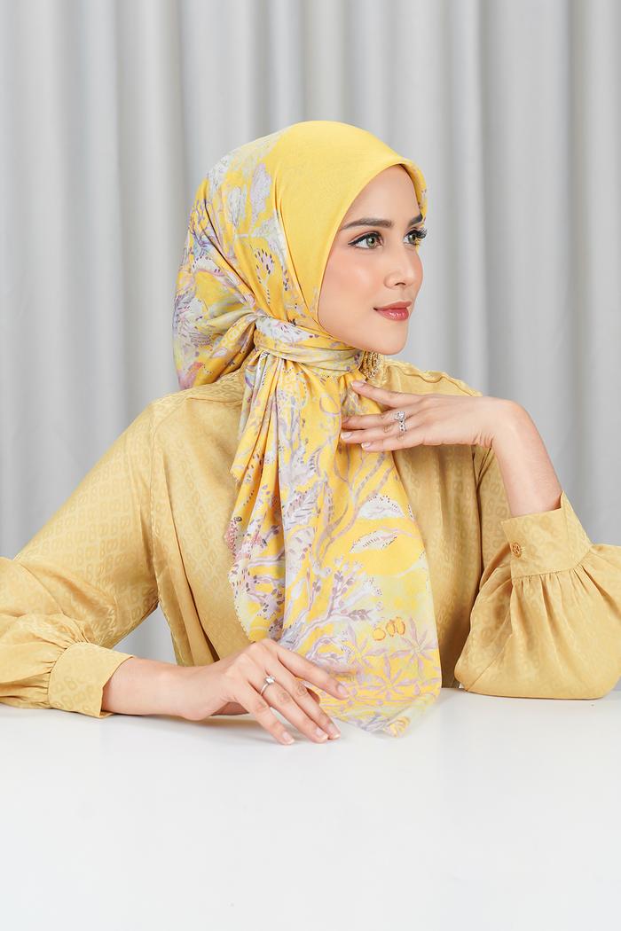 Gambar Buttonscarves - Misool Voile Square - Sun dari Buttonscarves undefined Tokopedia