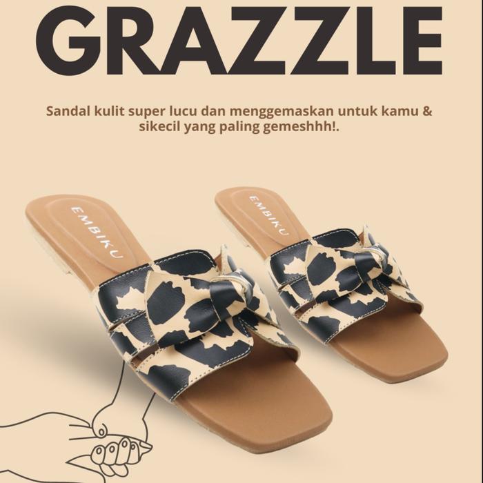 Gambar EMBIKU GRAZZLE KIDS & MOM Sandal Wanita Flat Kulit Sapi Asli - GrazzleMom&kids, 25-35Kids dari Embiku official Store undefined Tokopedia