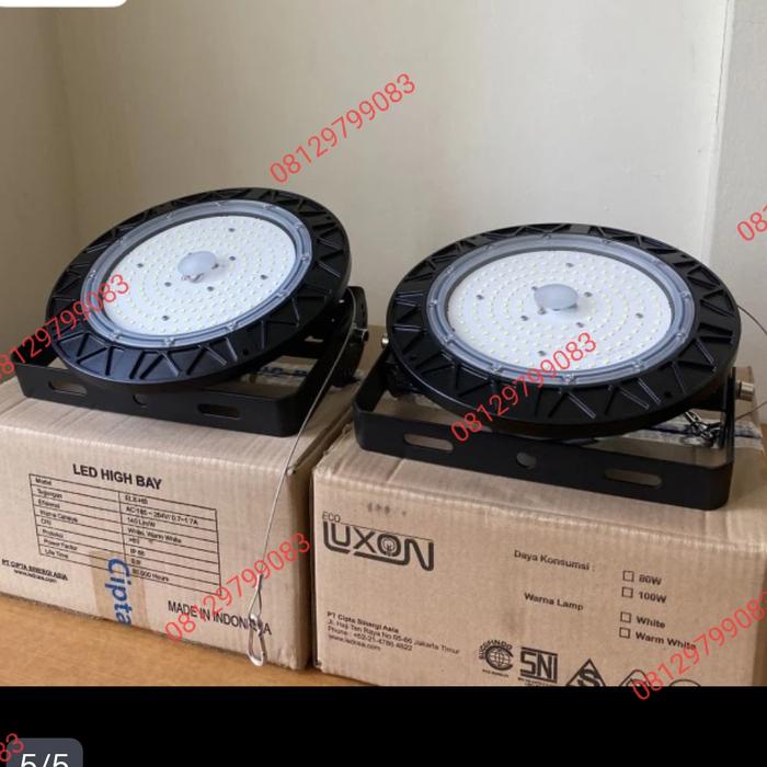 Gambar Lampu highbay led luxon 80w 100w 120w 150w 200w led gantung hanging lamp industrial high bay luxon 80 100 120 150 200 watt - 100 WATT, HIGHBAY LUXON dari eco led lighting undefined Tokopedia