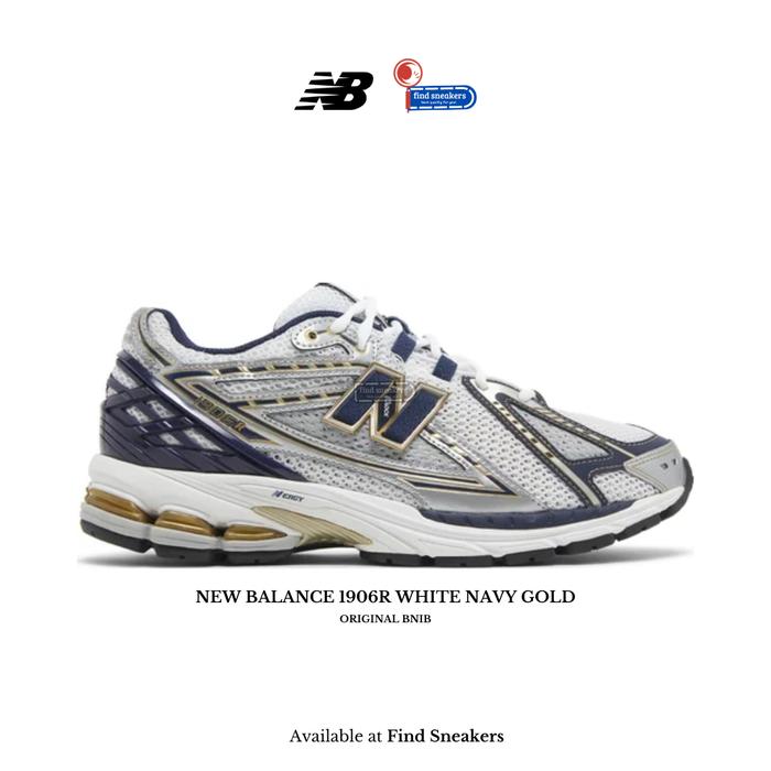 Jual Sepatu Sneakers Pria NEW BALANCE 1906R WHITE NAVY GOLD
