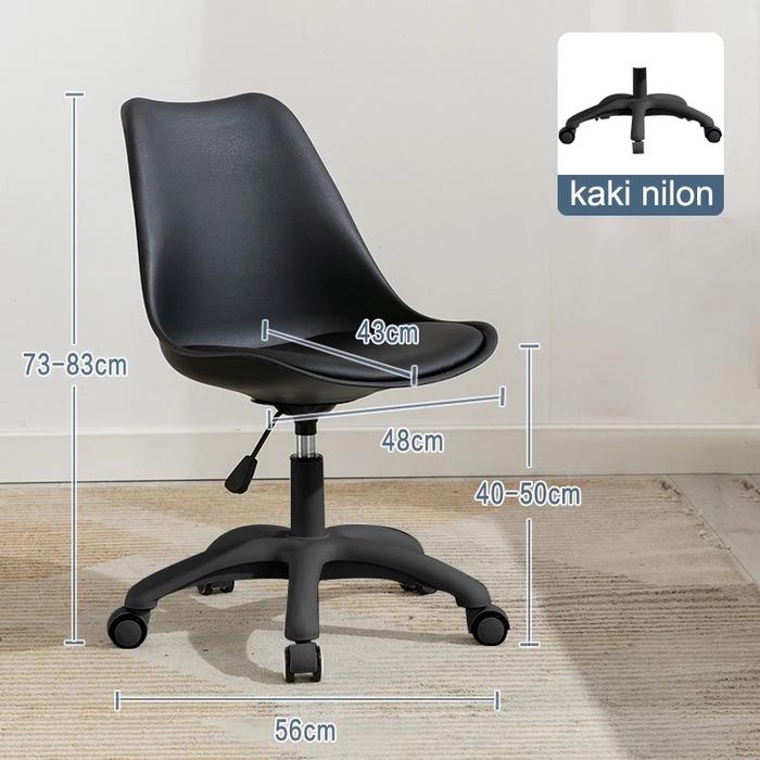 Gambar Kursi Kantor modern minimalis warna / Kursi dekaorasi/ kursi putar - Hitam dari Aufa.Furnihome undefined Tokopedia