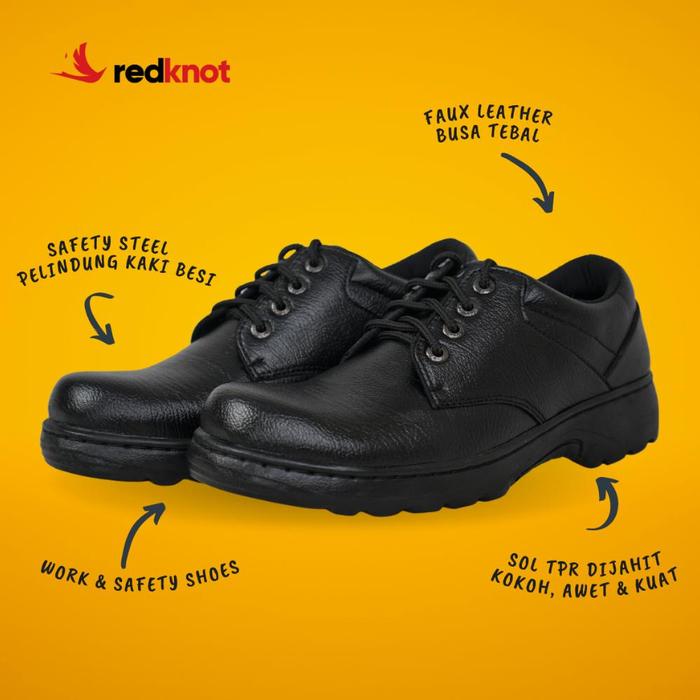 Gambar Redknot Hammer - Sepatu Safety Pria Original Ujung Besi Bertali Sefty Shoes Proyek Lapangan Keselamatan Kerja Berkwalitas Garansi - Hitam, 42 dari Parasite48 undefined Tokopedia