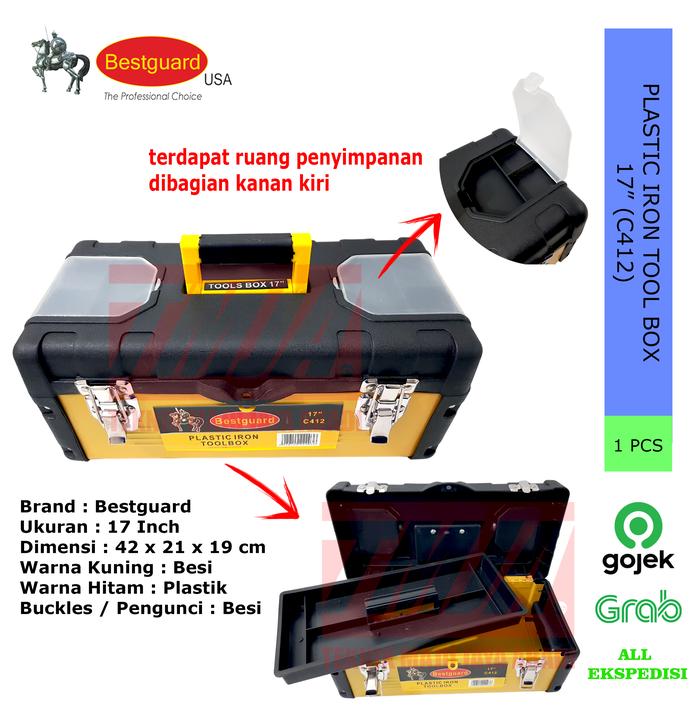 Jual BESTGUARD Plastic Iron Tool Box / ToolBox Besi Plastik 17Inch 17 ...