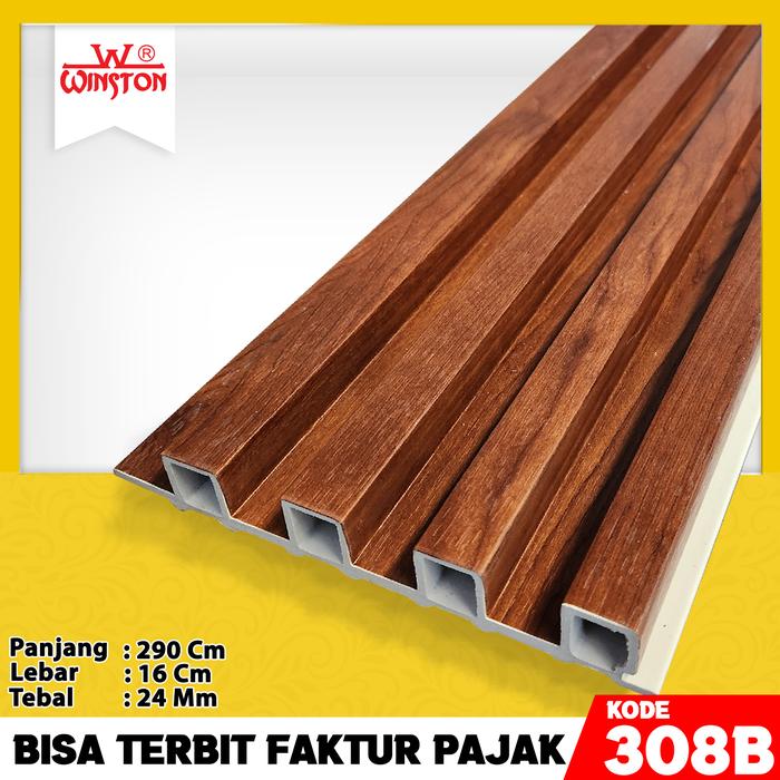 Gambar Wallpanel walpanel Wall Panel Molding Moulding Board PVC WPC Kisi Kisi Dinding Tembok 3 Meter Panelot Alumunium kayu wood 24 mm - 308B dari Winston Ok undefined Tokopedia
