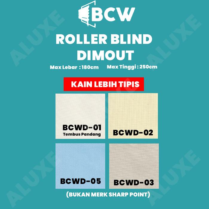 Gambar BCW / Sharp Point Kosei Roller Blind / Tirai Jendela Gulung Tarik with HeadRail - BCW DIMOUT dari Sinar Terang 12 undefined Tokopedia