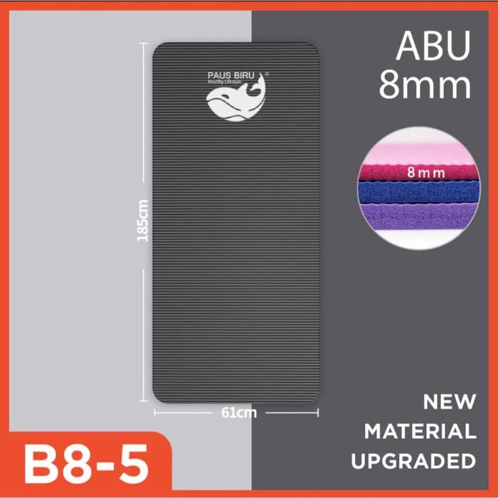 Gambar Matras Yoga Mat Anti Slip NBR / Yoga Mats Anti Slip Tebal 15MM Premium & Pilates Mats | Gym Mats - Abu-abu dari Foxy Official undefined Tokopedia