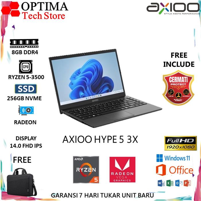 Gambar AXIOO HYPE 5 AMD X3 AMD Ryzen 5-3500 Ram 8GB 256GB W11 14.0FHD IPS BLIT - Unit Only, 8/256GB BLU W11 dari Optima Tech undefined Tokopedia