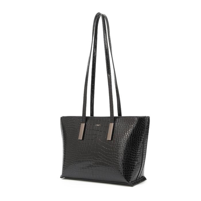 Gambar CEKA Tas Wanita Terbaru Croco Shoulder Bag Original Branded - Kyrra Bag - Black, Dustbag dari CEKA undefined Tokopedia