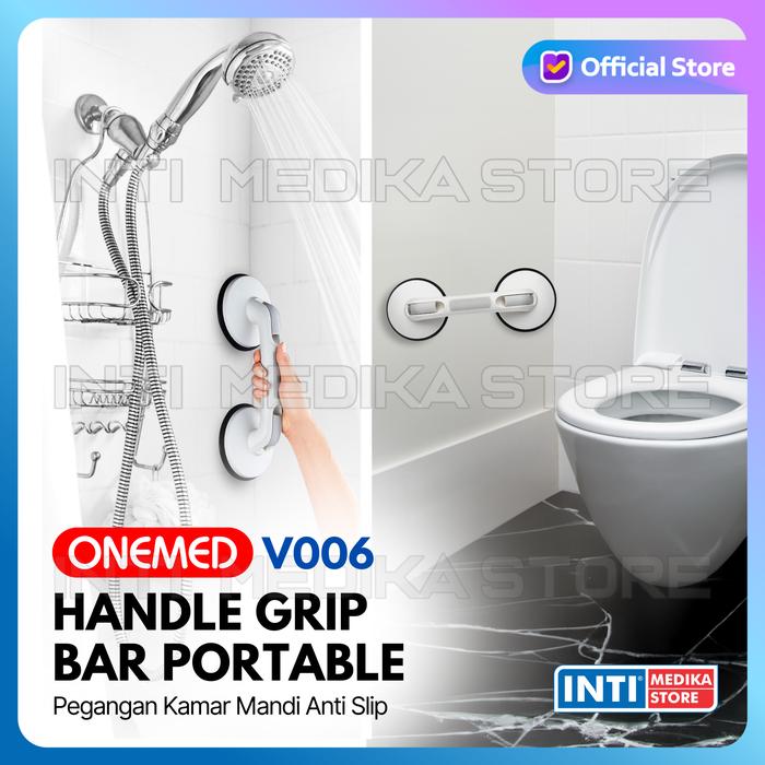 Gambar ONEMED - Handle Grab Bar Portable Toilet Disability | Grip Pegangan Bathtub Kamar Mandi - V006, Grey dari INTI MEDIKA STORE undefined Tokopedia