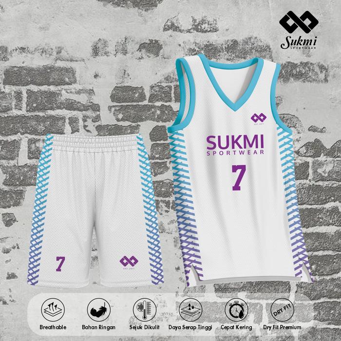 Gambar JERSEY BASKET CUSTOM FULL PRINTING FREE DESAIN / TERLARIS / 005B - BAJU+CELANA, S dari SUKMI SPORTWEAR undefined Tokopedia