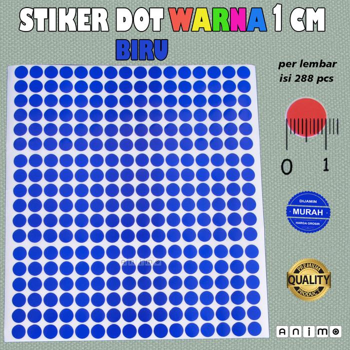 Gambar Stiker Bulat Warna 1 cm - COLOR DOT STICKER - Stiker Warna Bulat 10 mm - BIRU 1 CM dari ANIMO LABEL undefined Tokopedia