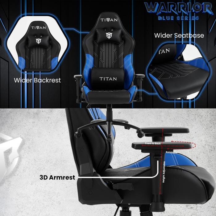Gambar Titan Warrior Series Premium Quality Seat Kursi Gaming - BLUE dari PRIMA COMPUTER BATAM undefined Tokopedia
