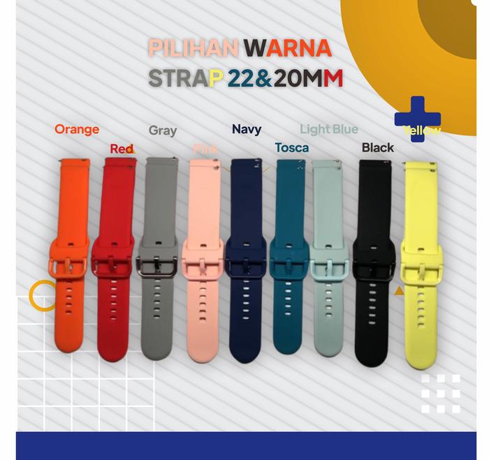 Gambar STRAP SMARTWATCH 22mm strap 20mm UNIVERSAL STRAP JAM TANGAN SILICONE - STRAP 20, Biru muda dari Haylou Indonesia Store undefined Tokopedia