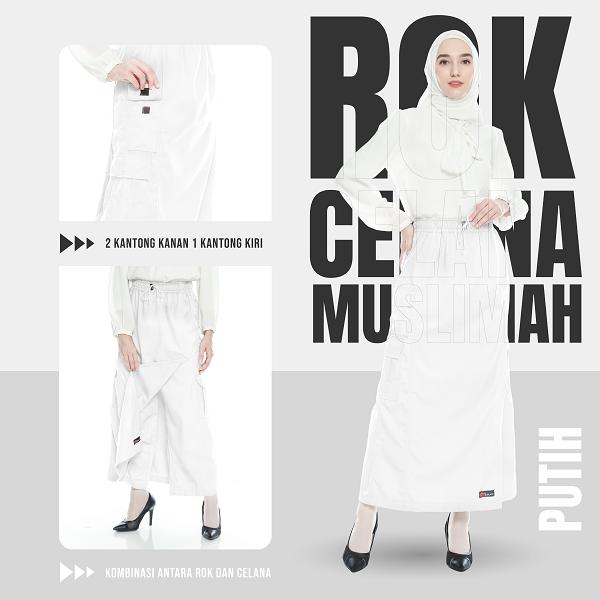 Gambar Rok Celana Muslimah Bahan Drill Original Rocella - Putih, M dari Andrie Gallery undefined Tokopedia