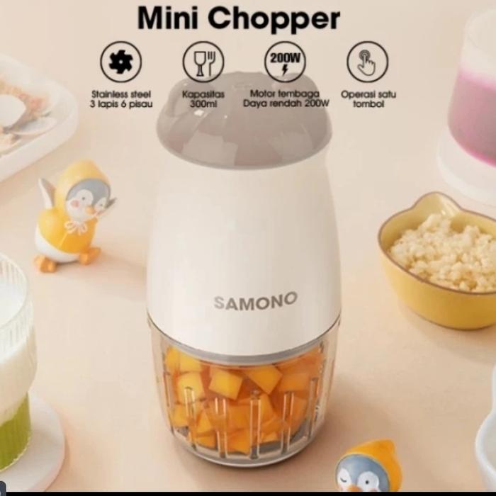 Gambar SAMONO FOOD CHOPPER MINI CHOPPER SERBAGUNA SAMONO CHOPPER SWMC200 - SWMC200 Beige dari warungvitato undefined Tokopedia