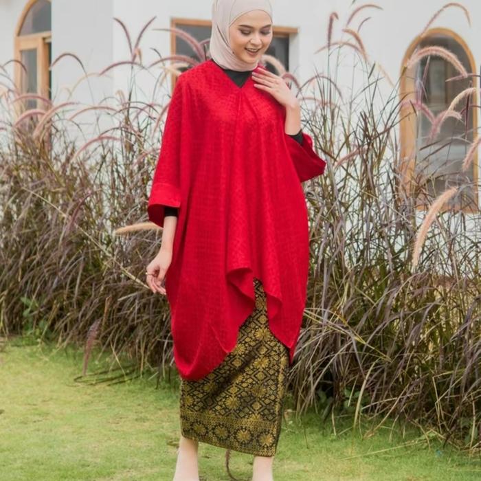 Gambar ONE SET KAFTAN TUNIK VISCOSE TERMURAH TERBARU 2024 - Merah Set dari srikandi_88 undefined Tokopedia