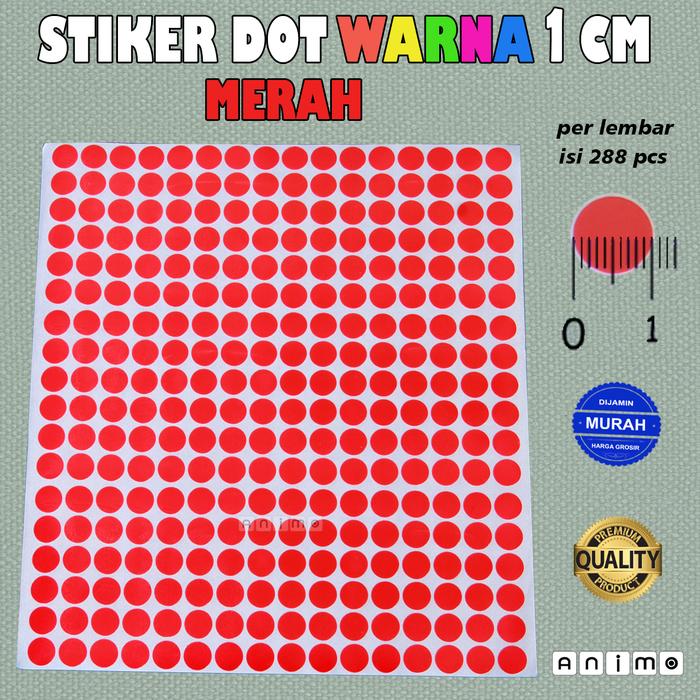 Gambar Stiker Bulat Warna 1 cm - COLOR DOT STICKER - Stiker Warna Bulat 10 mm - MERAH 1 CM dari ANIMO LABEL undefined Tokopedia