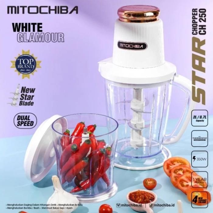 Gambar MITOCHIBA : CH250 STAR CHOPPER FOOD PROCESSOR STAR BLADE 2 LT CH 250 - Putih dari HOKKI HOUSEWARE undefined Tokopedia