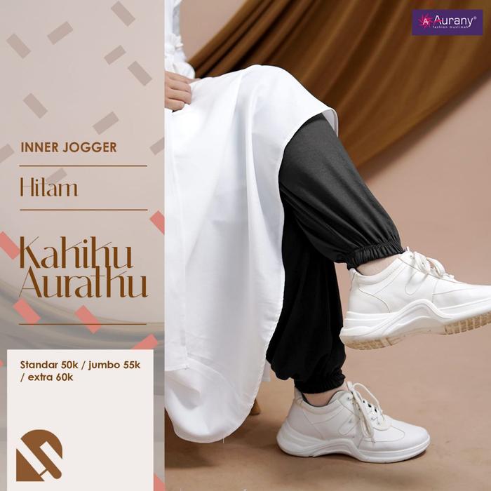 Gambar Celana Inner Jogger dalaman Gamis AURANY Model Jogger Karet dibawah Bahan Adem - Hitam, XL dari Diskon Dan Promo undefined Tokopedia