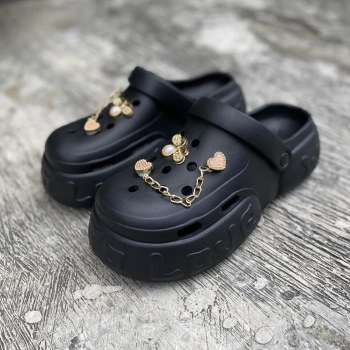 Gambar Sepatu wedges wanita sepatu karet cewek ukuran 35 36 37 38 39 40 -Putih,35 - Hitam, 35 dari mita'shoes undefined Tokopedia