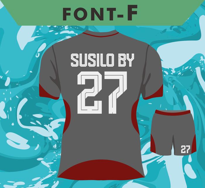 Gambar CUSTOM SABLON NOMOR PUNGGUNG JERSEY bola Stiker Setrika | cetak DTF Sablon iron patch kaos JERSEY futsal bola | sablon tag kaos bola - FONT-F, NOMOR CELANA dari Javas Media undefined Tokopedia