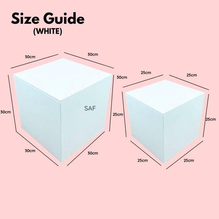 Gambar SAF Podium Kayu Bentuk  Kubus Kotak Jumbo 2 Ukuran - Display Produk Props Foto - Putih dari ALASFOTOBEAUTY undefined Tokopedia