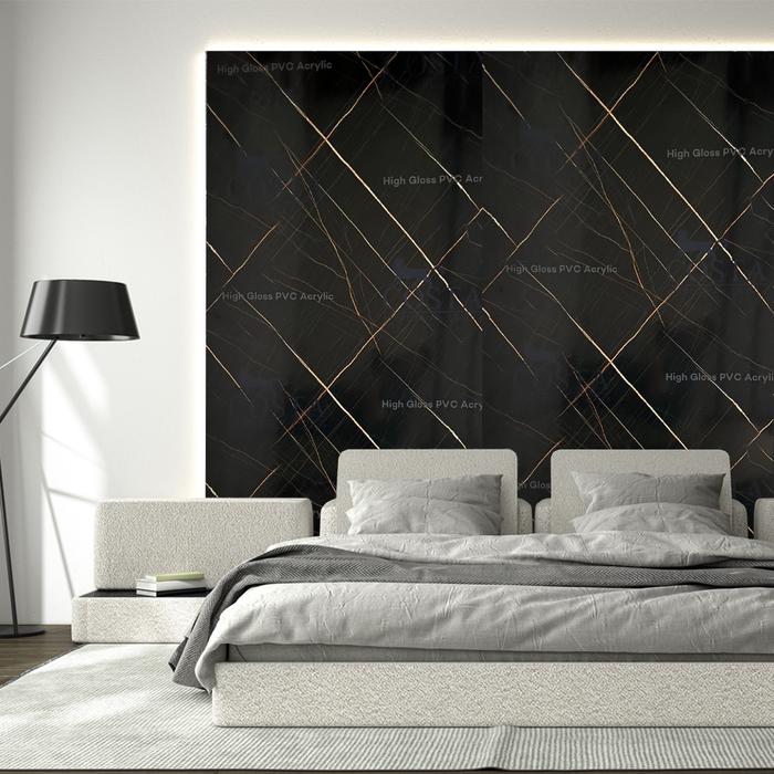 Gambar Costa Marble PVC Akrilik Luxury Grade Marmer Slab 1.2m x 2.8m - Corak Tua - Nero Marquina dari Fulton.id Bath & Living undefined Tokopedia