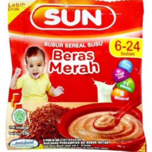 Gambar SUN MPASI BUBUR SEREAL SACHET 20gr EKONOMIS 6 INSTAN MAKANAN BAYI - BERAS MERAH dari chokichoshop undefined Tokopedia