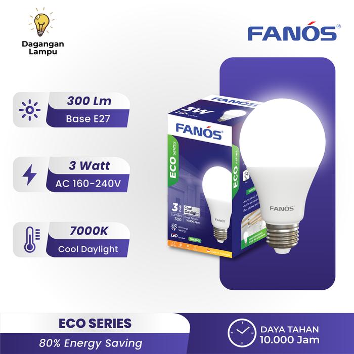 Gambar LAMPU LED FANOS ECO 3W , 5W , 7W , 9W , 12W , 15W , 18W - 3w dari Dagangan lampu undefined Tokopedia