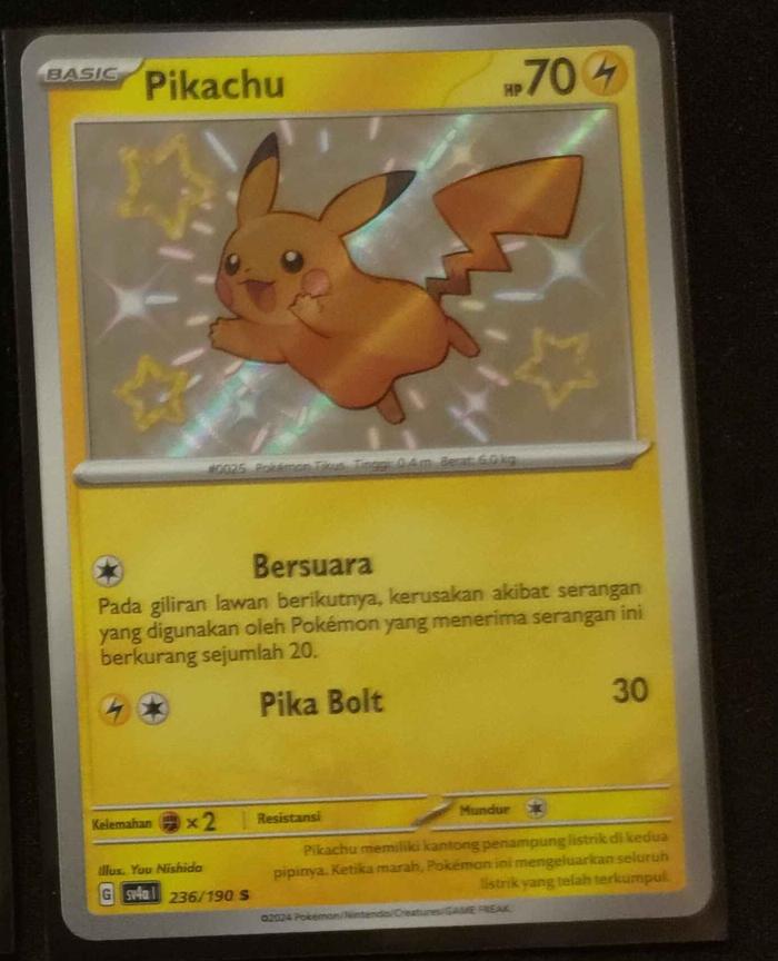 Gambar Pokemon TCG Shiny Indonesia Harta Berkilau EX SV4A, Shiny Pikachu, Shiny Frigibax, Shiny Hawlucha, dll - Shiny Pikachu dari TKBD Jakarta undefined Tokopedia