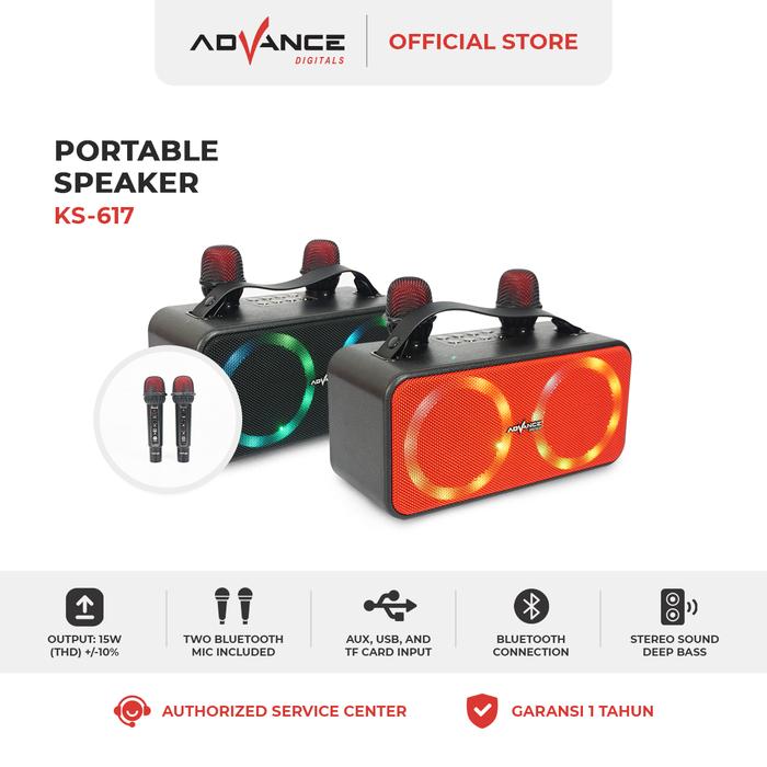 Gambar Speaker Advance KS-617 Free 2 Mic Wireless Speaker Karaoke - Hitam dari Advance Digitals Store1 undefined Tokopedia
