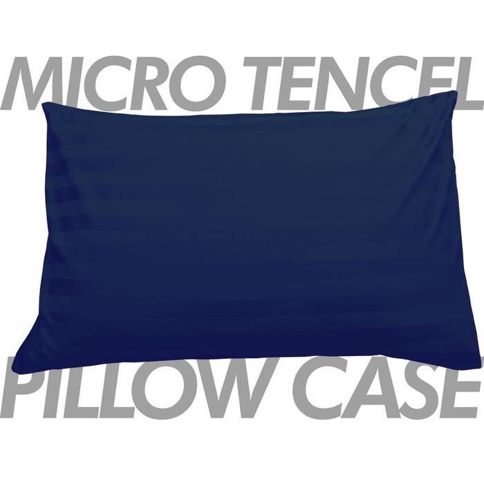 Gambar Sarung Bantal Micro Tencel Salur ukuran king koil Pillow Case microtencel Jumbo - NAVY BLUE, 51 x 76 cm dari Ciputat Jaya Furniture undefined Tokopedia