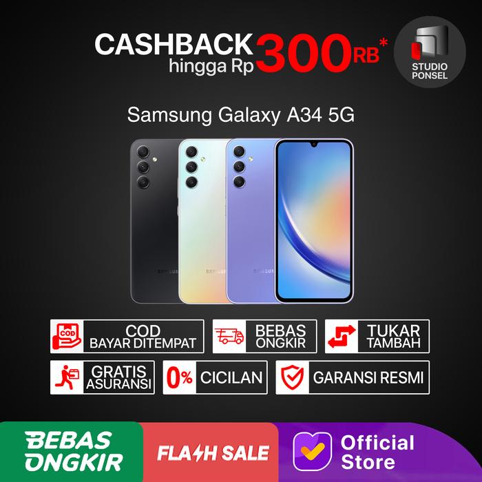 Gambar Samsung Galaxy A34 5G 8/256GB | 8/128GB Smartphone Garansi Resmi - 8/256GB, Lime dari Studio Ponsel Store undefined Tokopedia