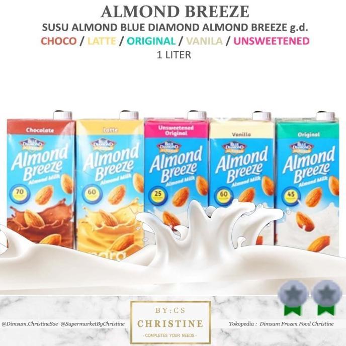 Gambar Almond Breeze Unsweetened Blue Diamond Almond Unsweetened 1 Litre - UNSWEETENED dari Mozza Project undefined Tokopedia
