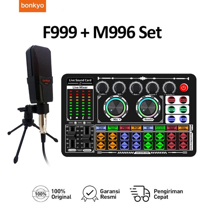 Gambar Terlaris Bonkyo F999 M996 sound card microphone set, special live broadcast equipment for recording and singing - M996+F999 Set dari BIDIN AUDIO INNOVATION undefined Tokopedia