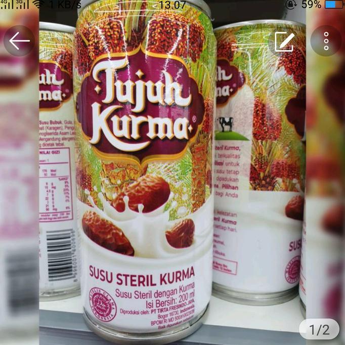 Gambar Free Box-Tujuh Kurma Susu Steril Kurma 200Ml-Susu Steril Kaleng-Grosir - Isi 12pcs dari PT GALAKSI SUPER undefined Tokopedia