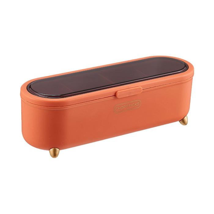 Gambar AVEN Kotak Wadah Tempat Bumbu Dapur 4 Sekat + Sendok Panjang Aesthetic / Seasoning Box Storage 4 Grids / Rak Penyimpanan 4 IN 1 Serbaguna - Orange dari Aven Indonesia undefined Tokopedia