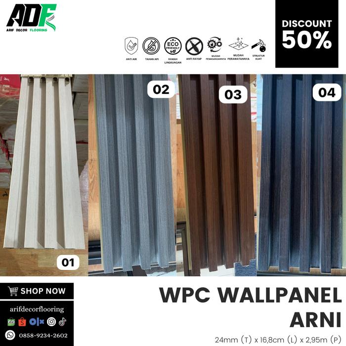 Gambar wpc wall panel dekorasi dinding indoor arni - wood panel panjang 2,95m dari ADF Distributor Vinyl Karpet undefined Tokopedia