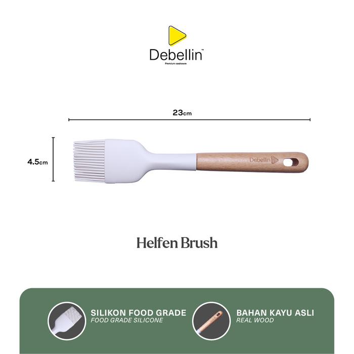 Gambar Debellin Spatula Helfen Wooden Silicon Food Grade Sutil Spatula Whisk Silicon - Brush dari Homesupermart_NEW undefined Tokopedia