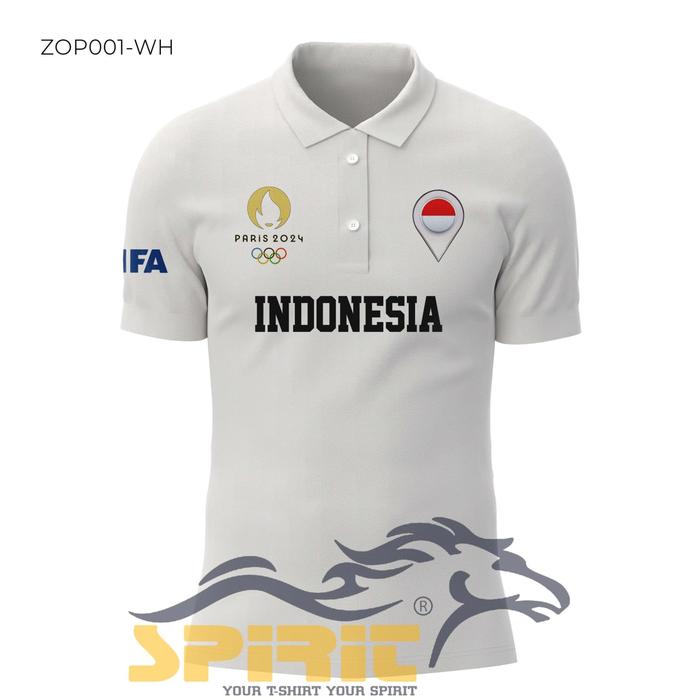 Gambar Polo Tshirt Baju Kerah Timnas Indonesia di Tournament Olimpiade 2024 Sablon DTF Premium Tahan Lama - Putih, M dari Kaos Distro Al-Battar undefined Tokopedia